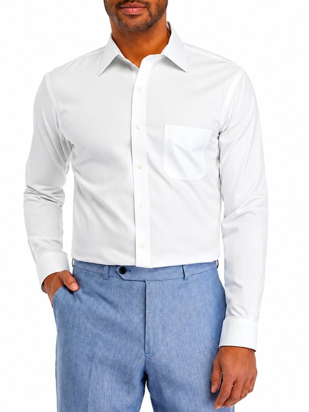 Brooks Brothers White Regular Fit Cotton Dress Shirt Size 16 34/35